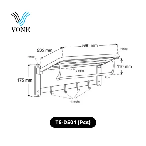 Vone Towel Rack TS-D501 Pcs - Surabaya