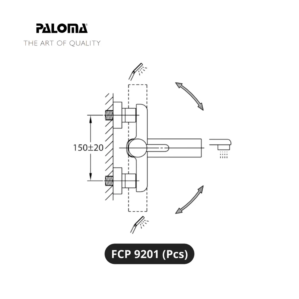 Paloma FCP 9201 Kran Shower Bathtub Silver - Surabaya