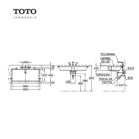 TOTO LW 598 J Pcs - Surabaya