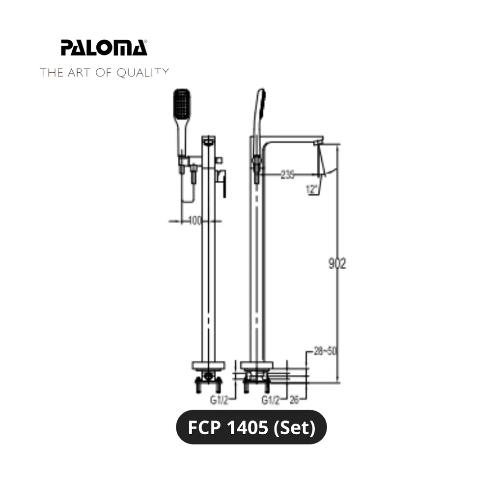 Paloma FCP 1405 Kran dan Shower Lantai Bathtub Pcs - Surabaya
