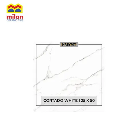 Milan Keramik Habitat Cortado White 25X50 25 Cm x 50 Cm - Surabaya