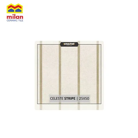 Milan Habitat Celeste Stripe 25x50 Keramik Dinding Motif Glossy - KW1 25 CM x 50 Cm - Surabaya