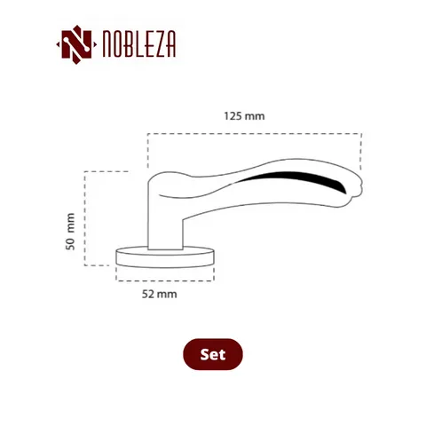 Nobleza Door Handle Rosette Zeta SN/CP Set - Surabaya
