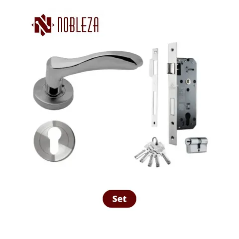 Nobleza Door Handle Rosette Zeta SN/CP