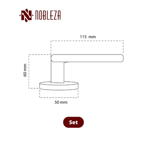 Nobleza Door Handle Rosette Procyon SN Set - Surabaya