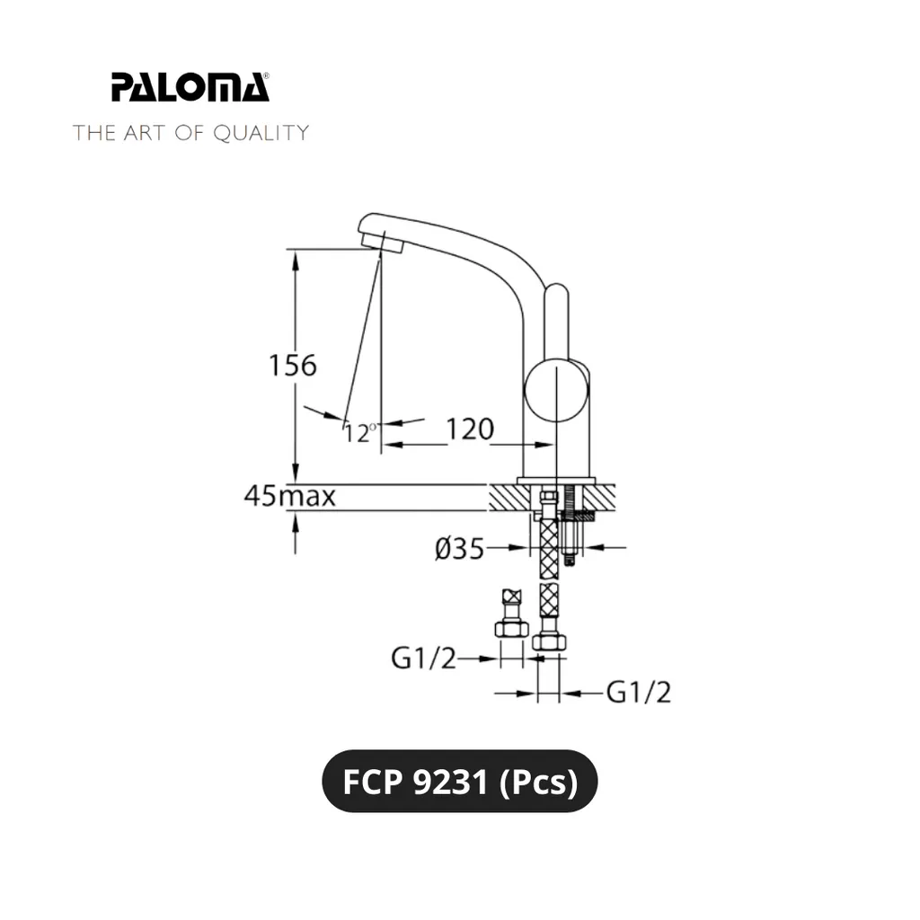 Paloma FCP 9231 Kran Wastafel Silver - Surabaya