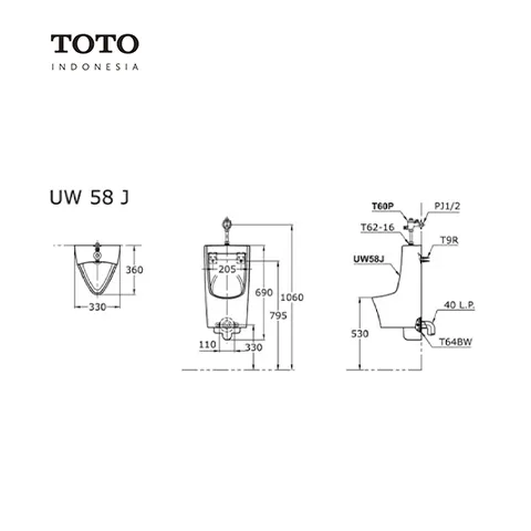 TOTO UW 58 J Pcs - Surabaya