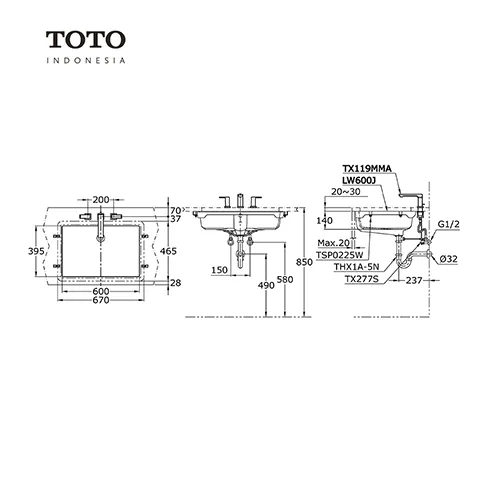 TOTO LW 600 J Pcs - Surabaya