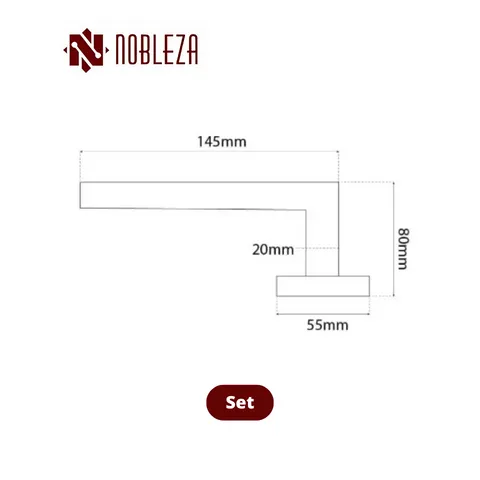 Nobleza Door Handle Rosette Antares SS Set - Surabaya