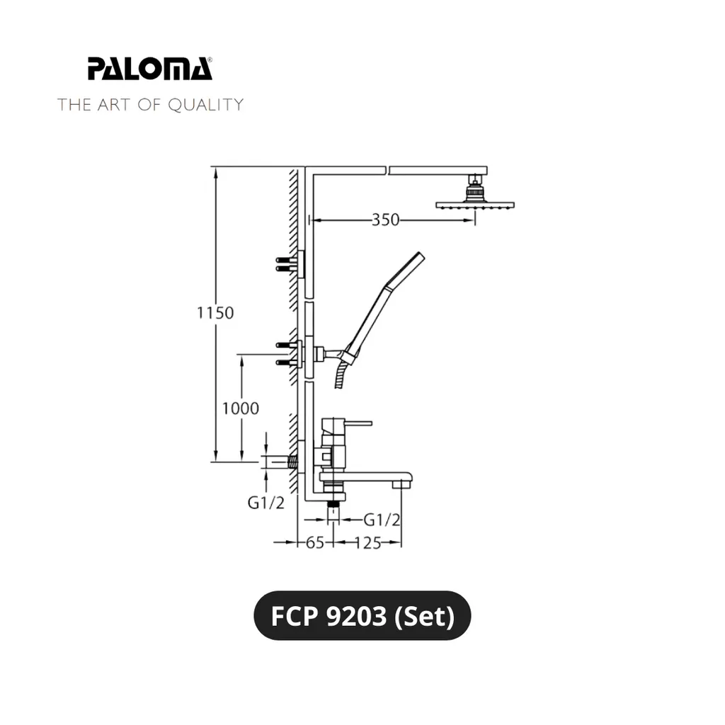 Paloma FCP 9203 Kran Shower Tiang Hitam - Surabaya