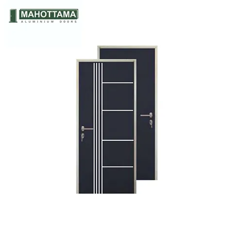 Mahottama Mas40 Dark Grey Ivory - Pintu Aluminium 80 x 200 80 x 200 Cm Kanan - Surabaya