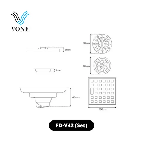 Vone Floor Drain FD-V42 Pcs - Surabaya