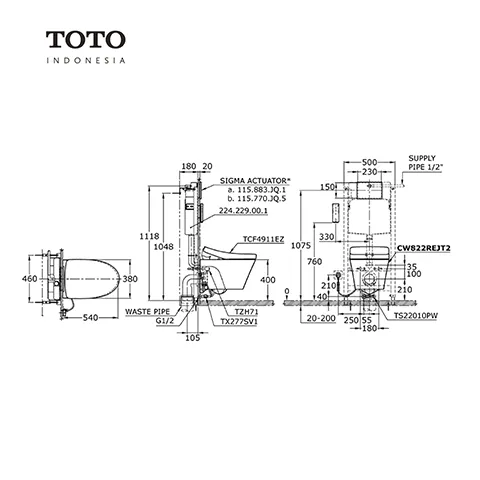 TOTO AVANTE CW 822 REJT2 Pcs - Surabaya