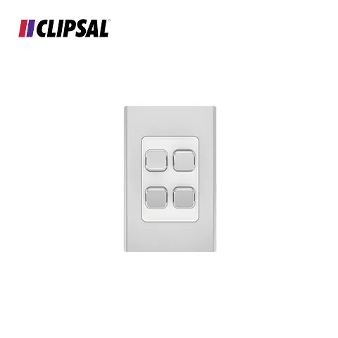 Clipsal Iconic Styl - Switch Plate Skin Vertical/Horizontal 4 Gang 8.2 x 12.6 x 0.9 Cm Gold - Surabaya