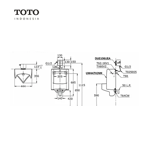 TOTO UW 447 HJNM Pcs - Surabaya