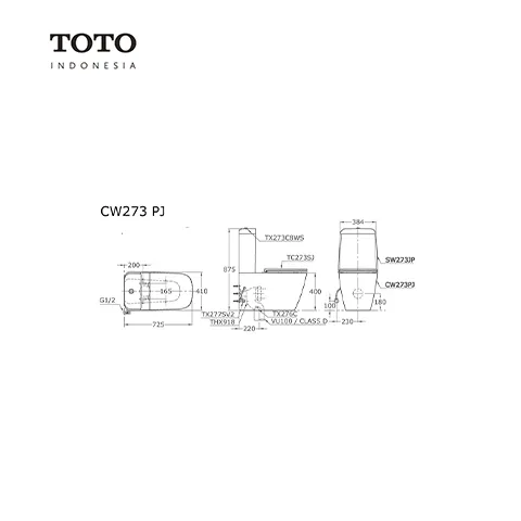 TOTO Alisei CW 273 PJ / SW 273 JP Pcs - Surabaya