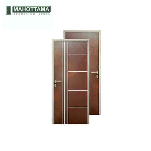 Mahottama Mas40 Brown Ivory- Pintu Aluminium 80 x 200 80 x 200 Cm Kanan - Surabaya