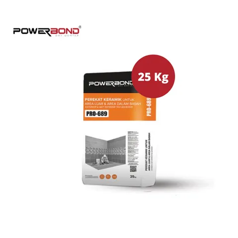 Powerbond Pro-689 Wet Interior & Exterior Tile Adhesive 25 Kg Sak - Surabaya