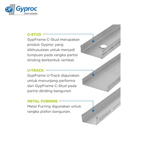 Gyproc GypFrame C-Stud 4.9 Cm 300 Cm - Surabaya
