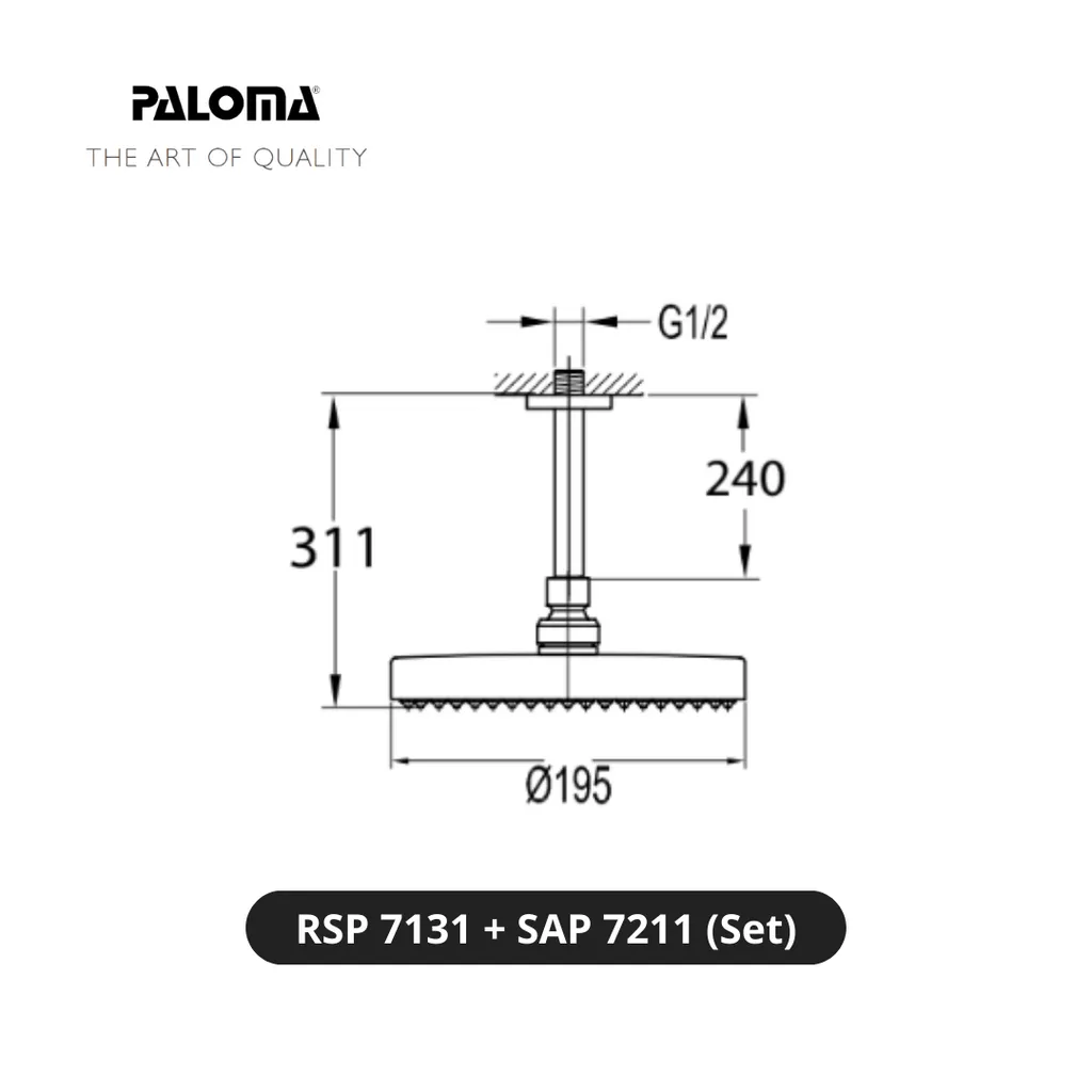 Paloma RSP 7131 SAP 7211 Rain Shower Set Set - Surabaya