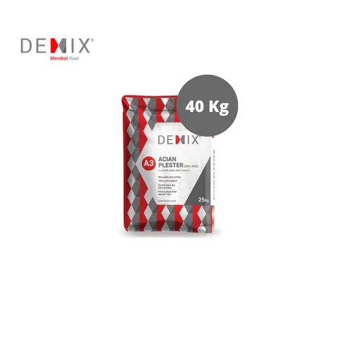 Demix A3 Acian Plester Abu - Abu  40 Kg Sak - Surabaya