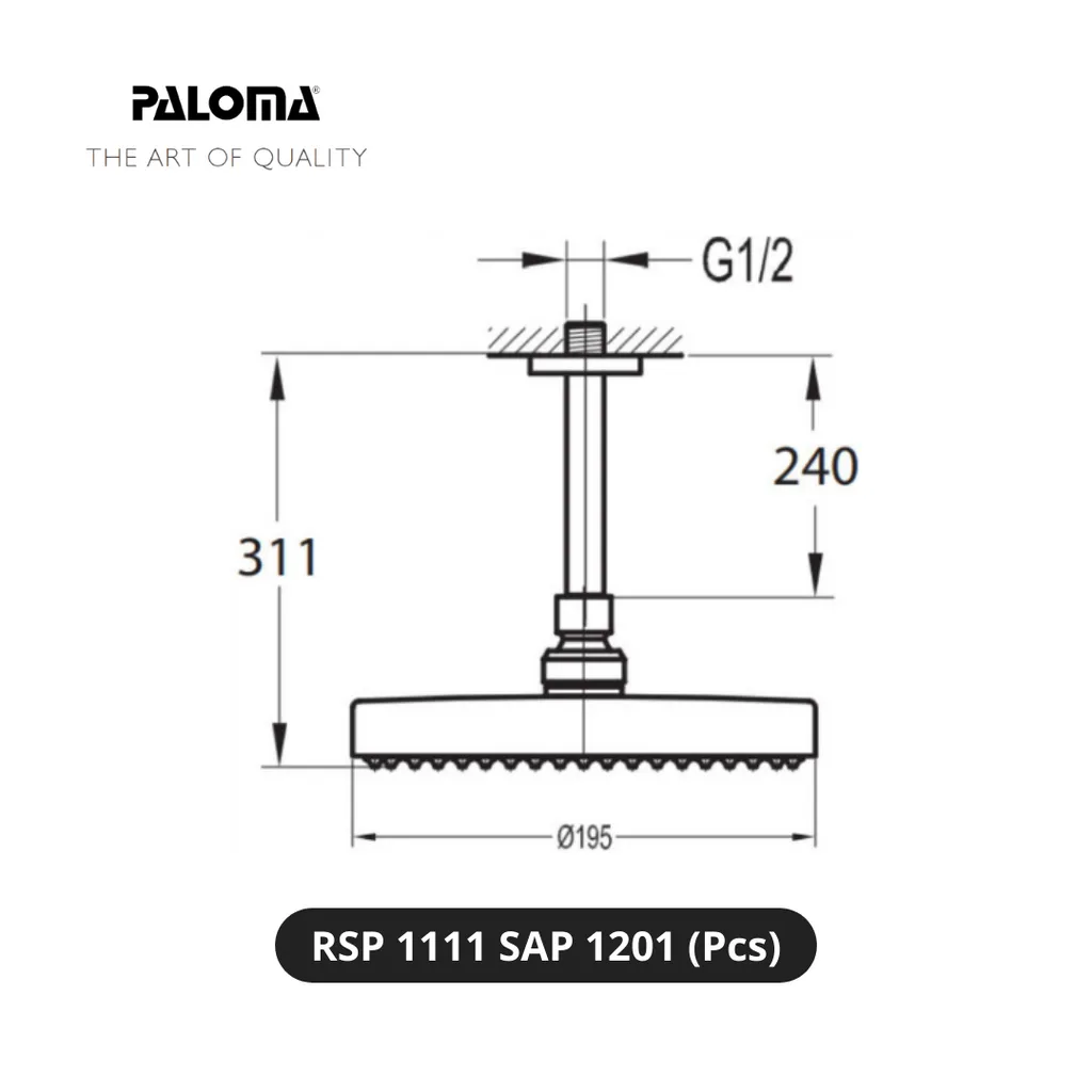 Paloma  RSP 1111 SAP 1201 Rain Shower Set Pcs - Surabaya