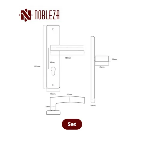 Nobleza Door Handle Black Neutron Set - Surabaya