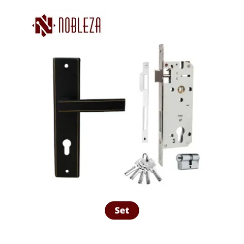 Nobleza Door Handle Black Neutron Set - Surabaya