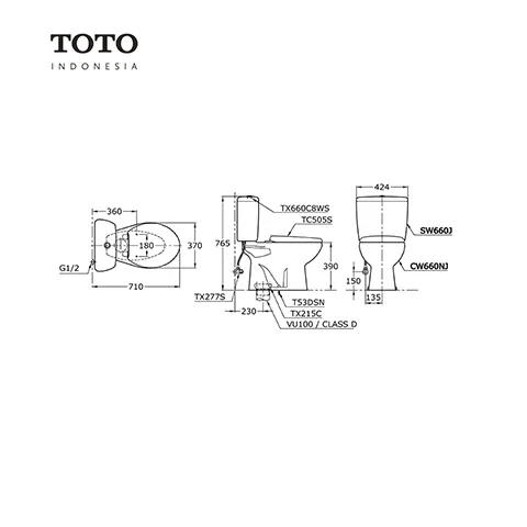 TOTO CW 660 NPJ / SW 660 J Pcs - Murah Makmur Cipanas