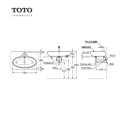 TOTO LE MUSE LW 814 CJ Pcs - Surabaya