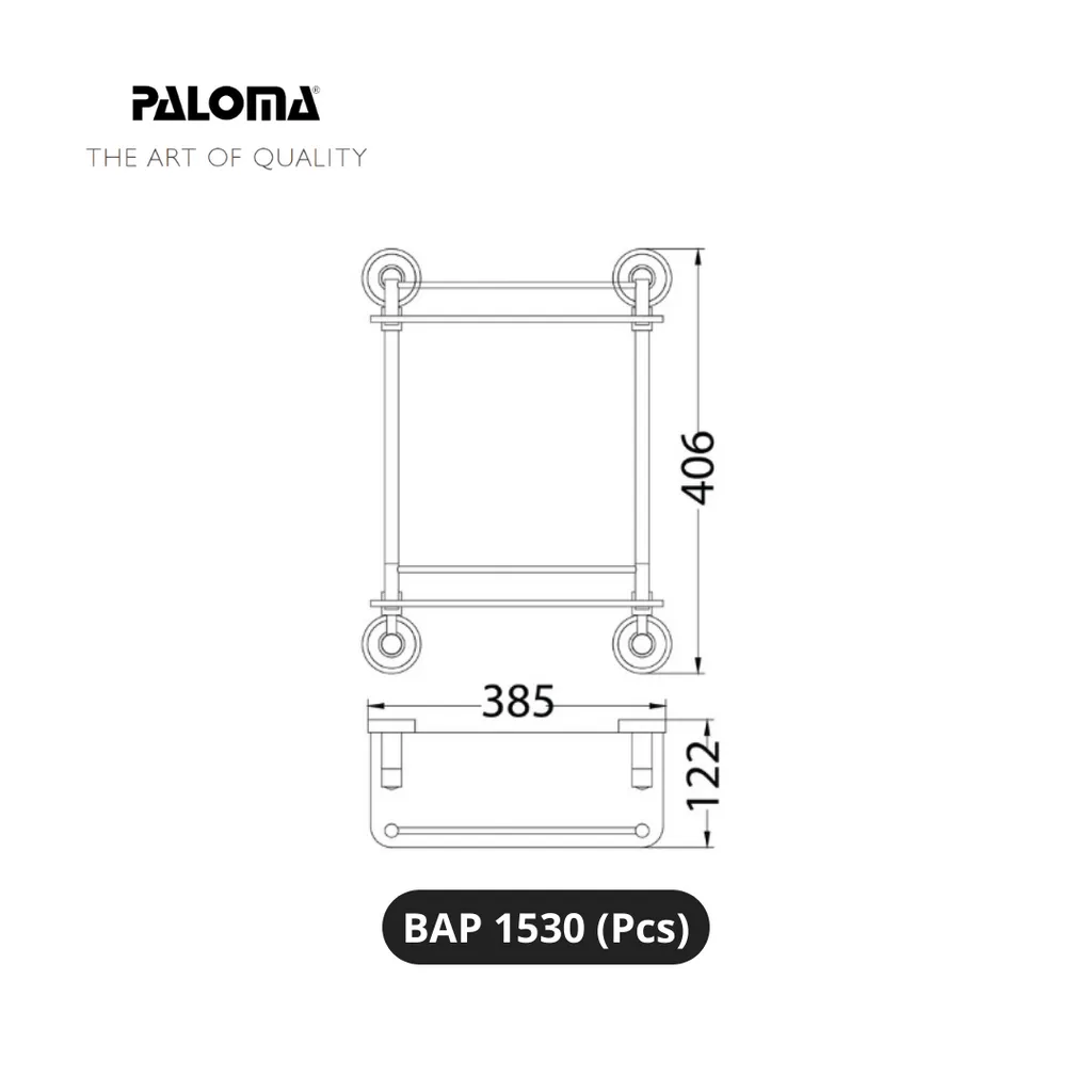 Paloma BAP 1530 Rak Kaca Dinding Kamar Mandi Pcs - Surabaya
