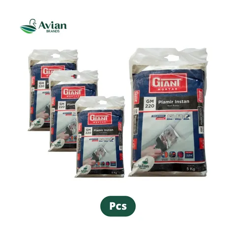 Giant Mortar 220 Plamir Instan 5 Kg 5 Kg - Makmur Karunia Tunggal