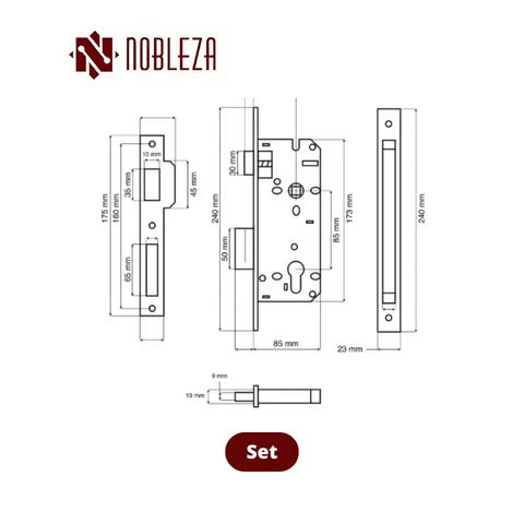 Nobleza Door Handle Prime Bellatrix Set - Surabaya