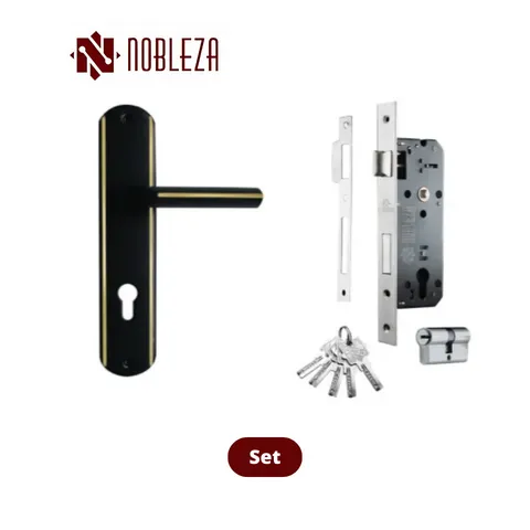 Nobleza Door Handle Black Meridian