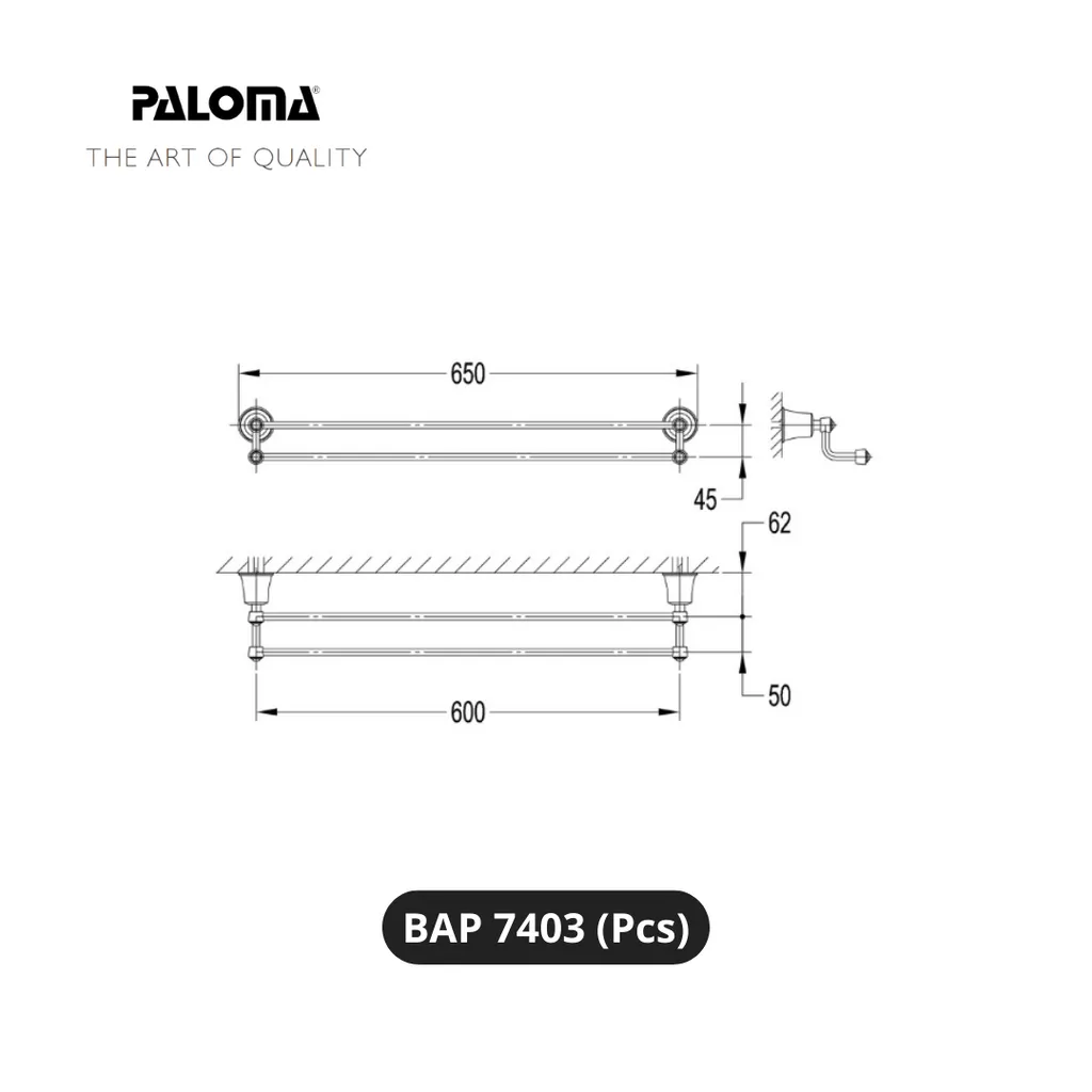 Paloma BAP 7403 Gantungan Handuk Dinding