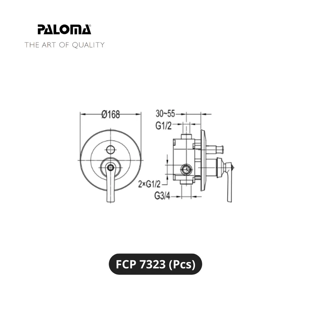 Paloma FCP 7323 Stop Kran Dinding 4 Lubang Pcs - Surabaya