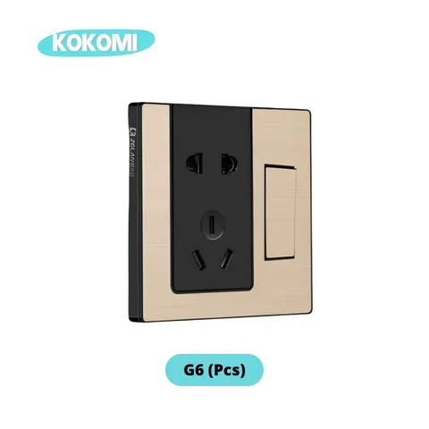 Kokomi Executive Beige Series Wall Socket Golden G6 - Surabaya