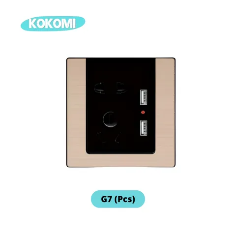 Kokomi Executive Beige Series Wall Socket Golden G1 - Surabaya