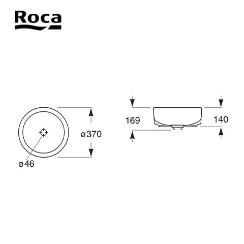 Roca Round - FINECERAMIC® basin (Inspira Series) 37 Cm x 37 Cm x 14 Cm - Surabaya