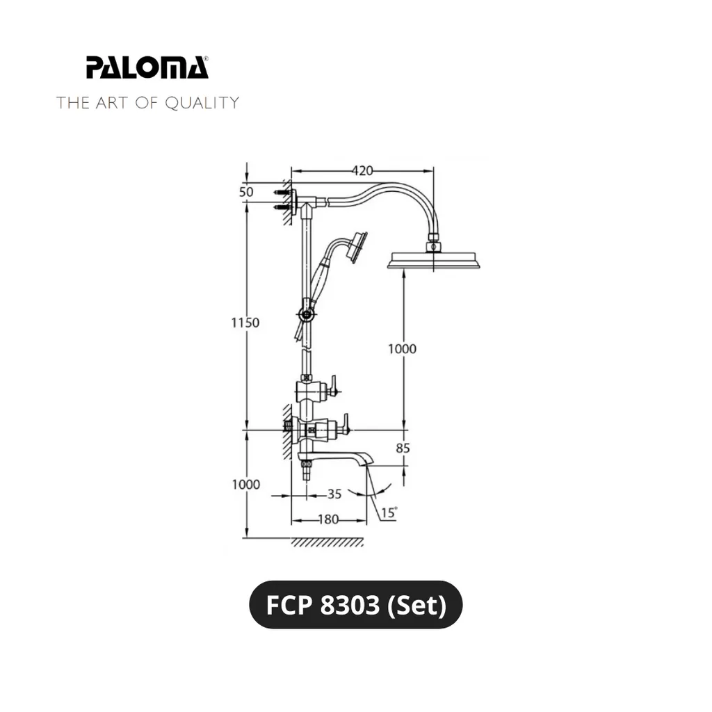 Paloma FCP 8303 Kran Shower Tiang Set - Surabaya