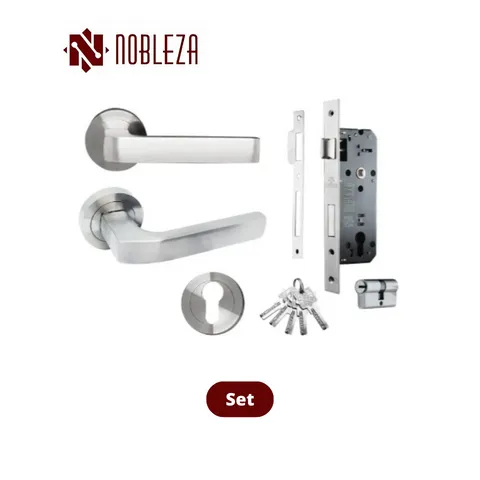 Nobleza Door Handle Rosette Arcturus SS Set - Surabaya