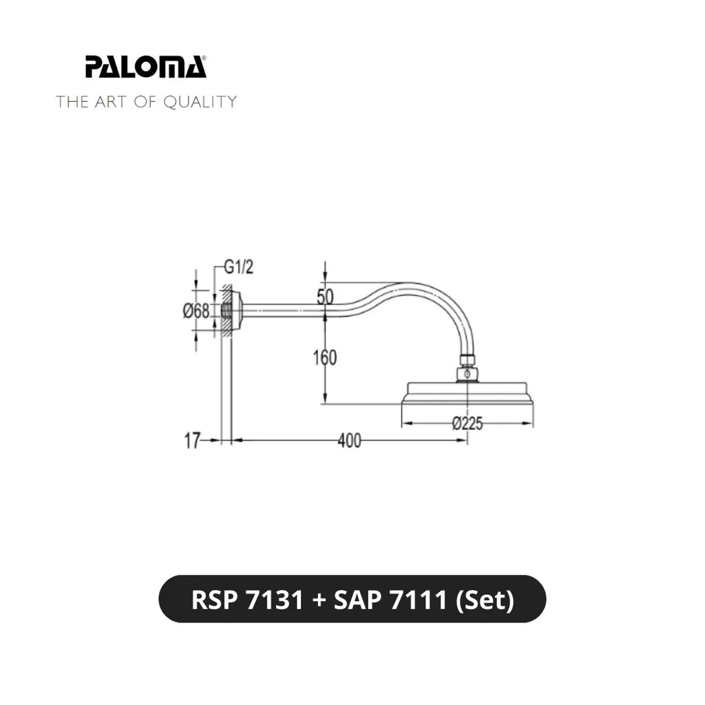 Paloma RSP 7131 SAP 7111 Rain Shower Set Set - Surabaya