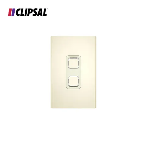 Clipsal Switch Plate Vertical/Horizontal 2 Gang Black 8.2 x 12.6 x 0.85 Cm - Surabaya