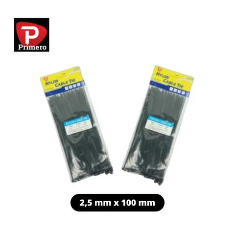 Primero Cable Ties Hitam 2,5 mm x 100 mm 2,5 mm x 100 mm - Cahaya 7296