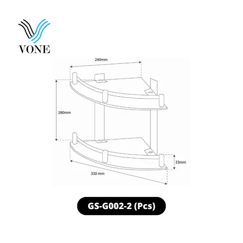 Vone Corner Shelf GS-G002-2 Pcs - Surabaya
