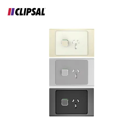 Clipsal Iconic Styl Single Power Point Skin - Horizontal Mount 250V 10A Horizontal Mount 250V-10A 12.6 x 8.2 x 0.85 Cm Gold - Surabaya