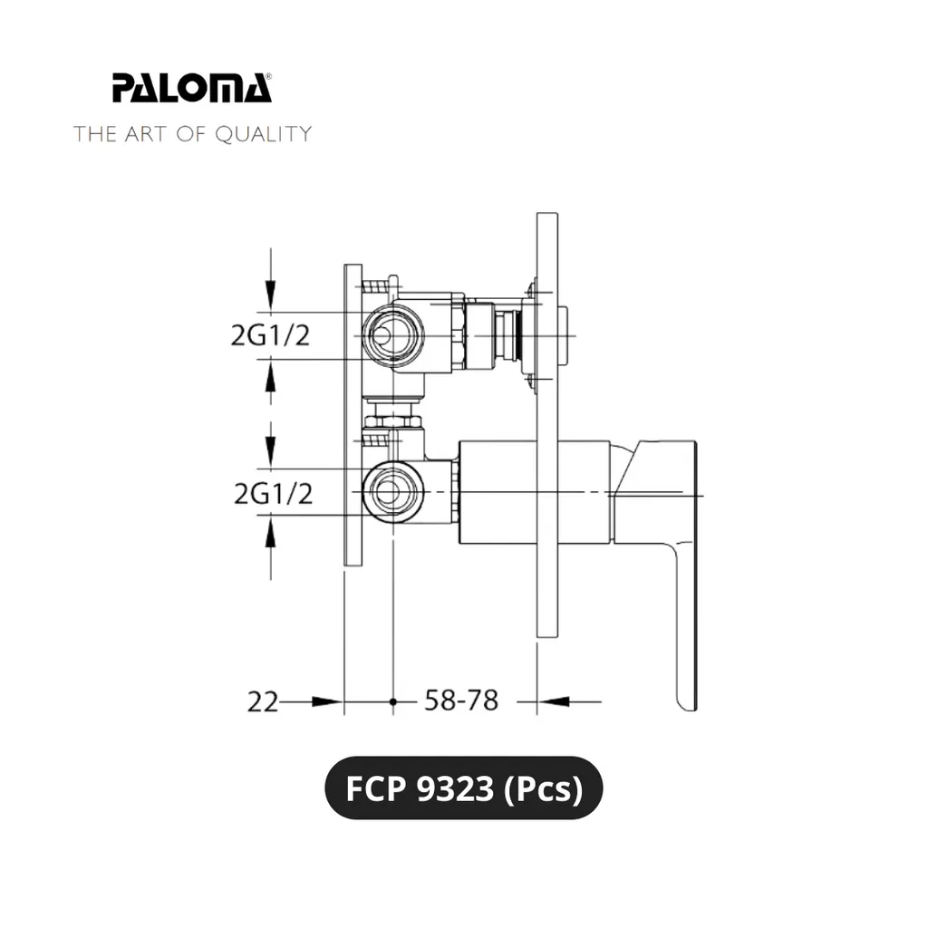 Paloma FCP 9323 Stop Kran Tanam Dinding 4 Lubang Pcs - Surabaya