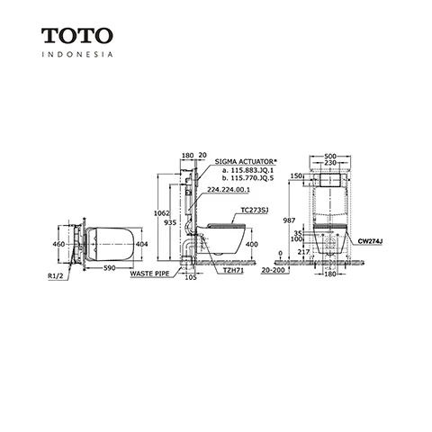 TOTO ALISEI CW 274 J Pcs - Surabaya