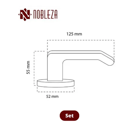 Nobleza Door Handle Rosette Lycia SN/CP Set - Surabaya