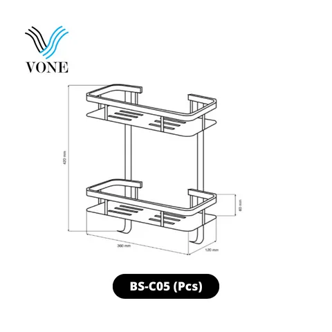 Vone Long Shelf Rak Panjang Kamar Mandi BS-C05 Pcs - Surabaya